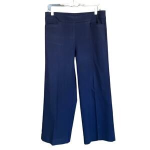 Chico's Women's Size 1R / 8R Blue Wide Leg Cropped Pant Pull-On Stretch Waist